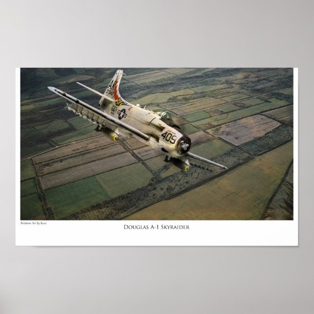Póster Aviation Art Poster "Douglas A-1 Skyraider" (Frente)