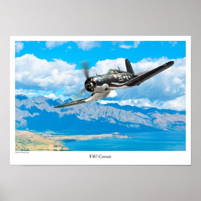 Póster Aviation Art Poster "F4U Corsair" (Frente)