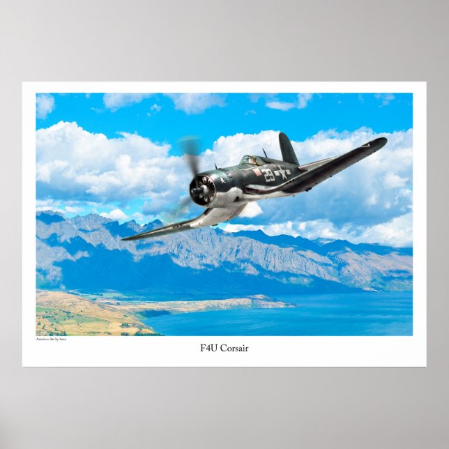 Póster Aviation Art Poster "F4U Corsair" (Frente)