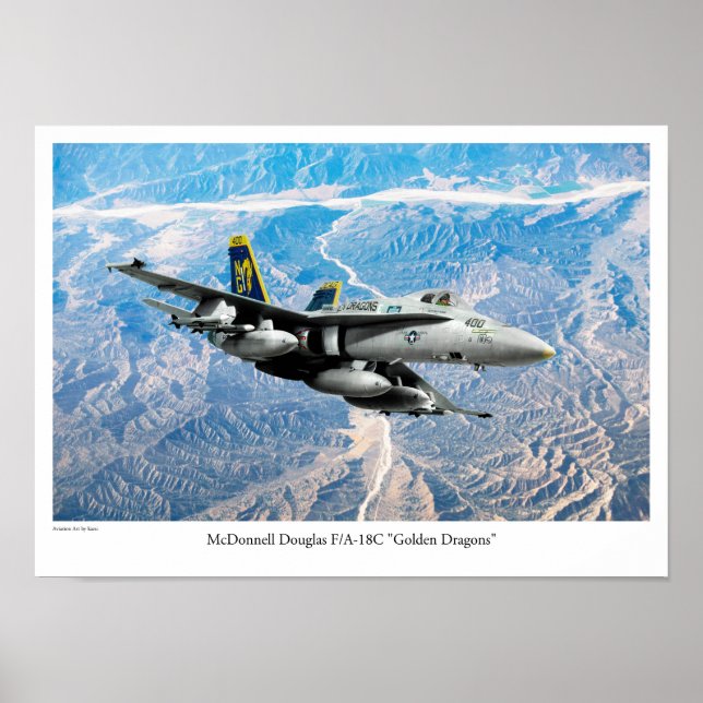 Póster Aviation Art Poster "F/A-18 Hornet" (Frente)