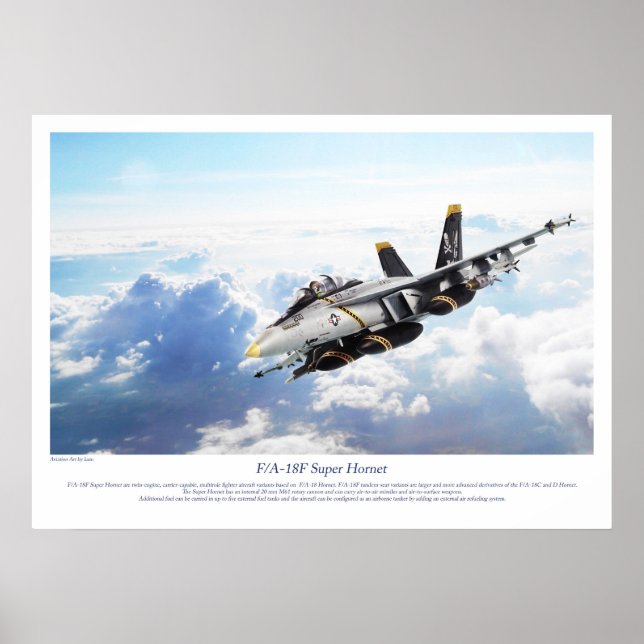 Póster Aviation Art Poster "F/A-18F Super Hornet " (Frente)