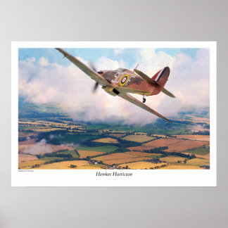 Póster Aviation Art Poster "Hawker Hurricane"