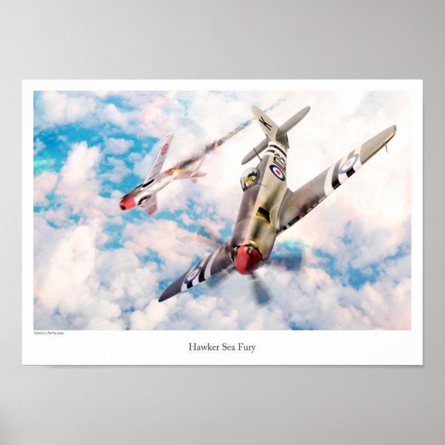 Póster Aviation Art Poster "Hawker Sea Fury" (Frente)