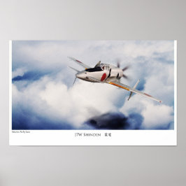 Póster Aviation Art Poster "J7W Shinden"
