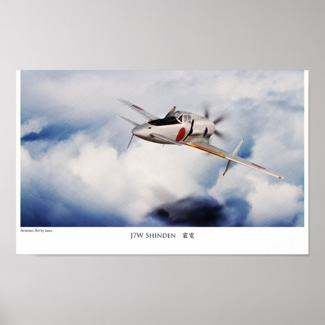 Póster Aviation Art Poster "J7W Shinden" (Frente)