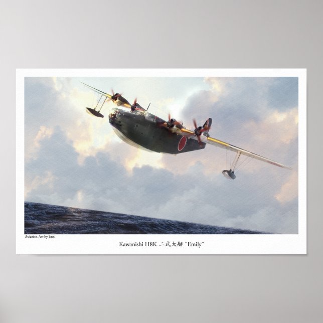 Póster Aviation Art Poster "Kawanishi H8K  Emily" (Frente)