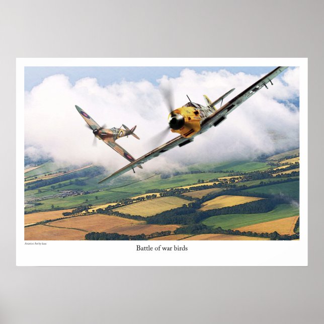 Póster Aviation Art Poster "Messerschmitt Bf 109E" (Frente)