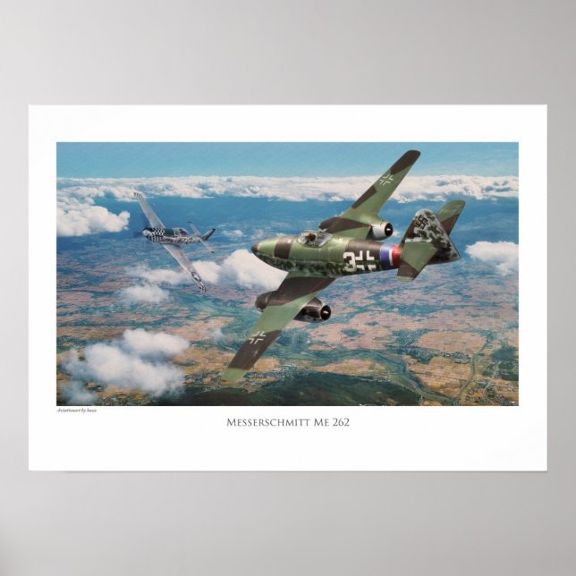 Póster Aviation Art Poster "Messerschmitt Me 262" (Frente)