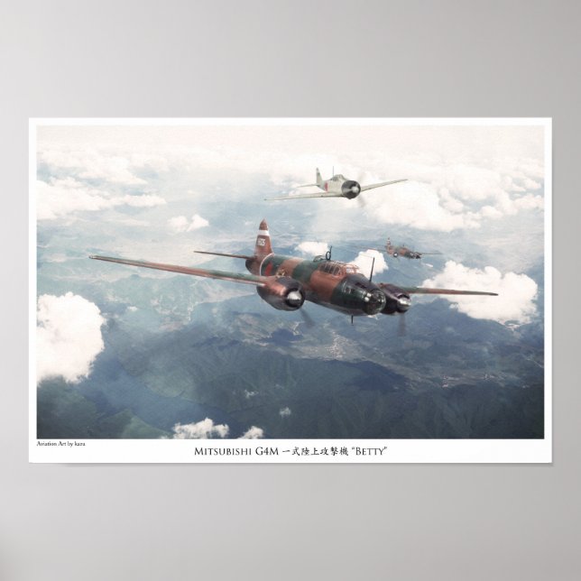 Póster Aviation Art Poster "Mitsubishi G4M Betty" (Frente)
