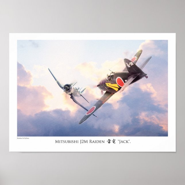 Póster Aviation Art Poster "Mitsubishi J2M Raiden "Jack" (Frente)