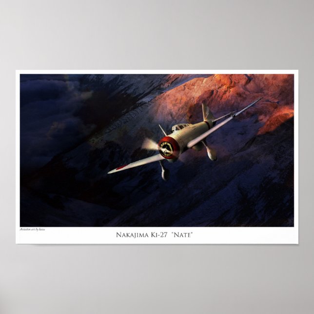 Póster Aviation Art Poster "Nakajima Ki-27"Nate"” (Frente)
