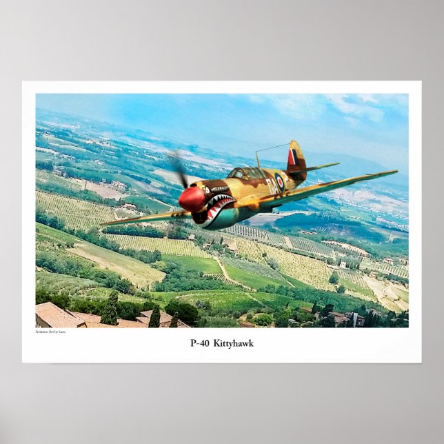 Póster Aviation Art Poster "P-40  Kittyhawk" (Frente)