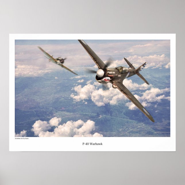Póster Aviation Art Poster "P-40 Warhawk" (Frente)