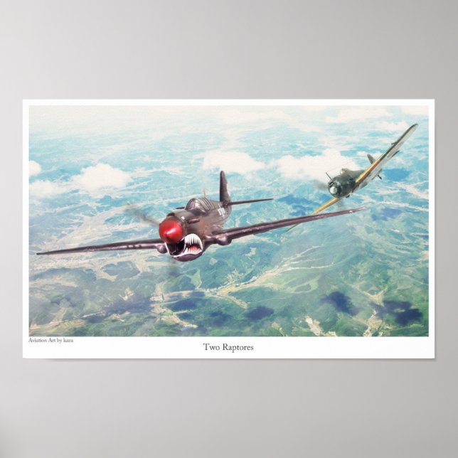 Póster Aviation Art Poster "P-40 Warhawk" (Frente)