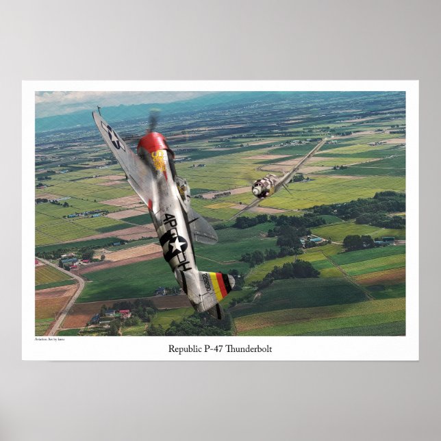 Póster Aviation Art Poster "P-47 Thunderbolt" (Frente)