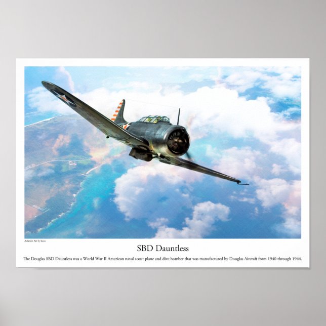 Póster Aviation Art Poster "SBD Dauntless" (Frente)
