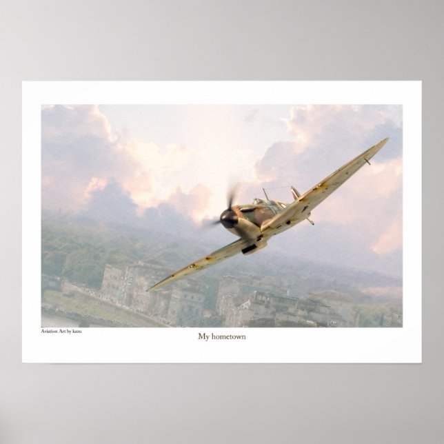 Póster Aviation Art Poster "Supermarine Spitfire" (Frente)