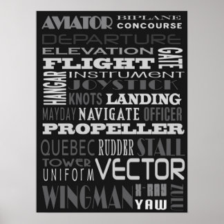 Póster Aviator Alphabet Subway Art