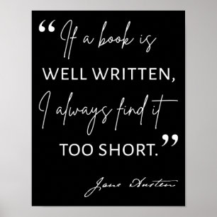 Póster Avid Reader II - Cita de Jane Austen