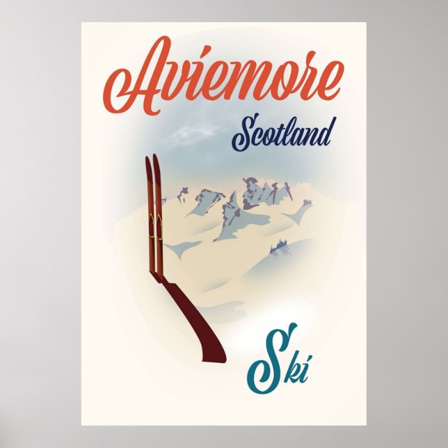 Póster Aviemore Scotland Ski (Frente)