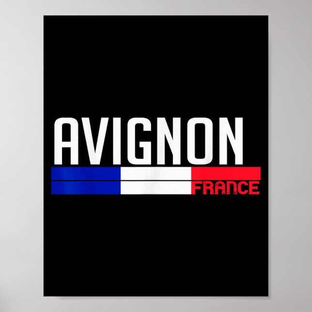 Póster Avignon France Flag Travel Souvenir For Locals And (Frente)