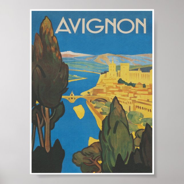Póster Avignon France Vintage Travel Poster (Frente)