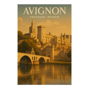 Póster Avignon Provenza Francia viaje