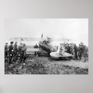 Póster Avión alemán de combate de la Primera Guerra Mundi
