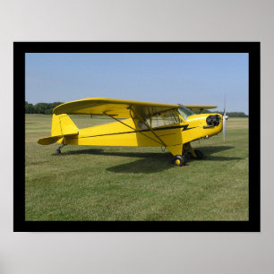 Póster Avión amarillo pequeño