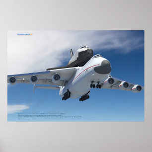 Póster Avión An-225 Mriya con transbordador Buran
