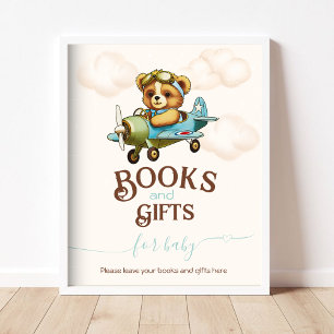 Póster Avión caprichoso Oso de peluche Libros y Regalos