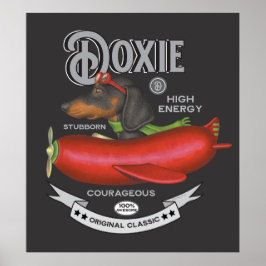 Póster Avión con forma de salchicha con forma de salchich