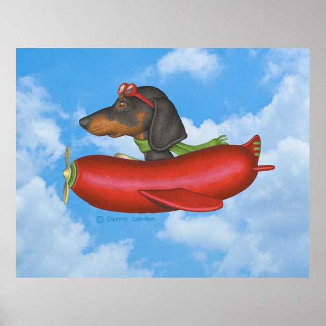 Póster Avión con forma de salchicha con forma de salchich (Frente)