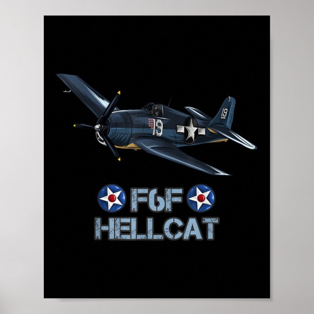 Póster Avión de caza de helicópteros F6f de la Segunda Gu (Frente)
