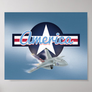Póster Avión de combate americano