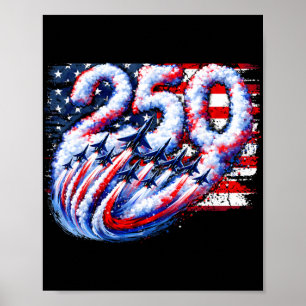 Póster Avión de combate de 250 años americano 1776 2026