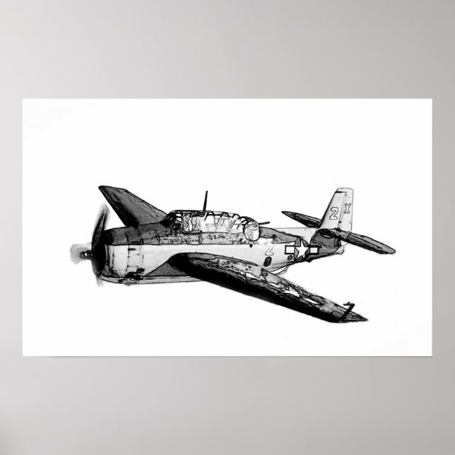 Póster Avión de combate de la Segunda Guerra Mundial (Frente)