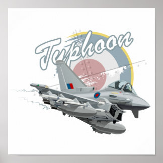 Póster avión de combate personalizado