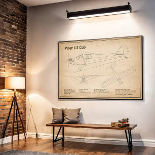 Póster Avión de Cub - Planes de Plano de Plano de Plano d
