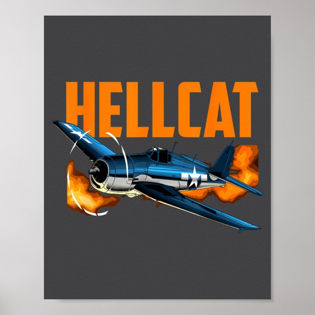 Póster Avión de guerra militar de EE. UU. Hellcat WW2 Ant (Frente)