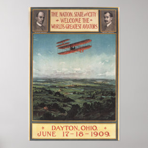 Póster Avión de los hermanos de Wright