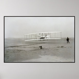 Póster Avión de los Hermanos Wright Primer Vuelo Aviación