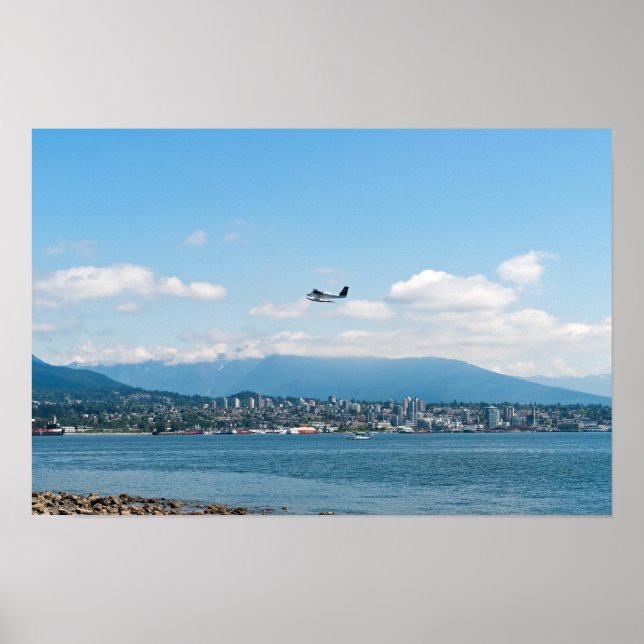 Póster Avión de mar despegando sobre la bahía de Vancouve (Frente)