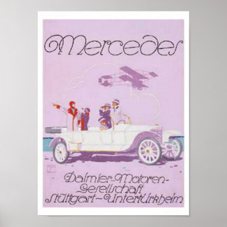 Póster Avión de Mercedes de la entrada en la vía aérea
