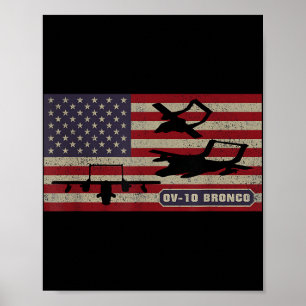 Póster Avión de observación Ov-10 Bronco Bandera American