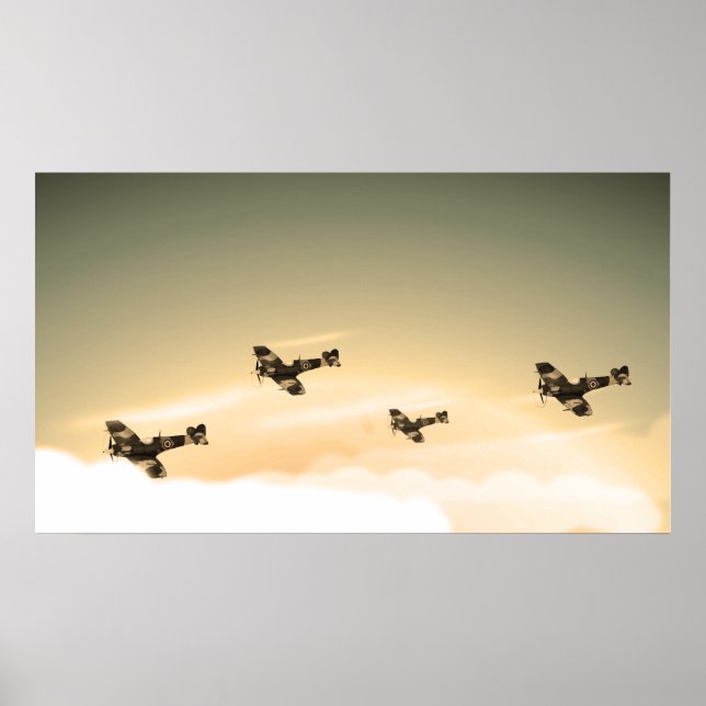 Póster Avión de Vintage (Frente)