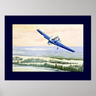 Póster Avión de Vintage