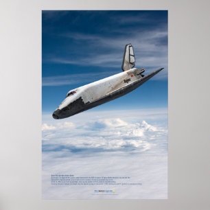 Póster Avión espacial Buran descendiendo a través de las 