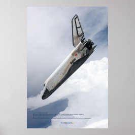 Póster Avión espacial Buran descendiendo a través de las 