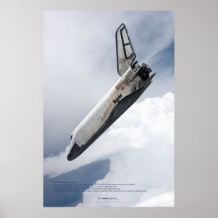 Póster Avión espacial Buran descendiendo a través de las 